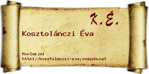 Kosztolánczi Éva névjegykártya